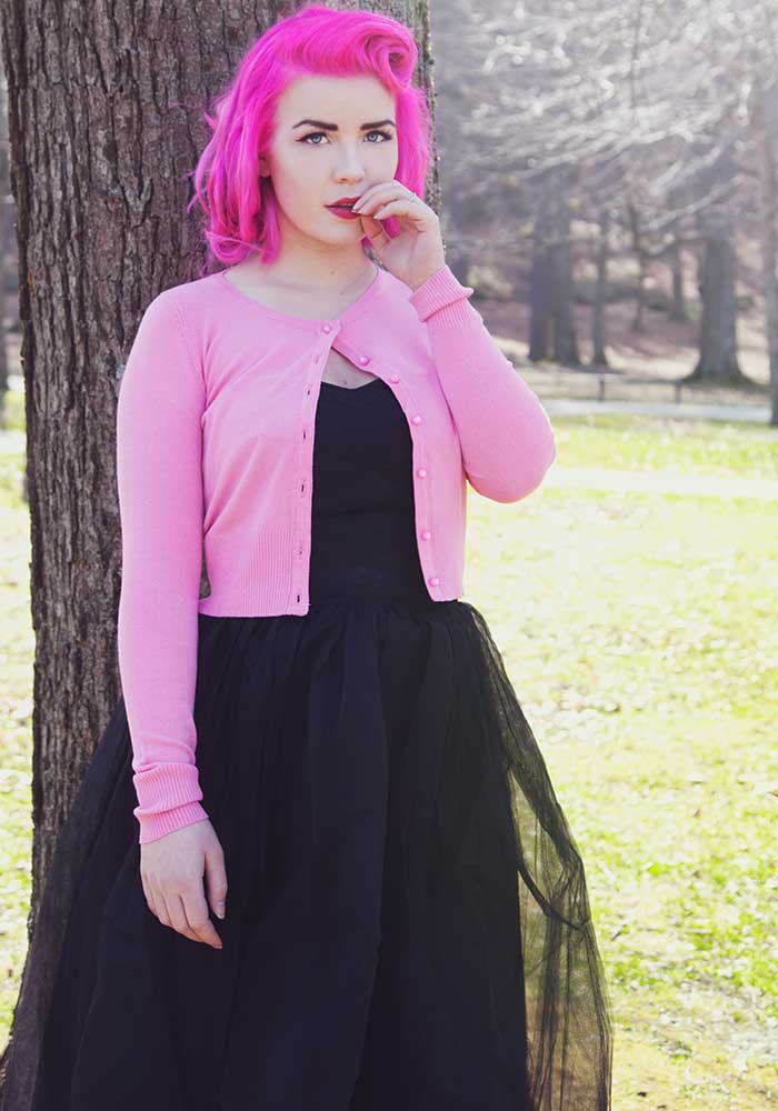 Rockabilly pink cardigan