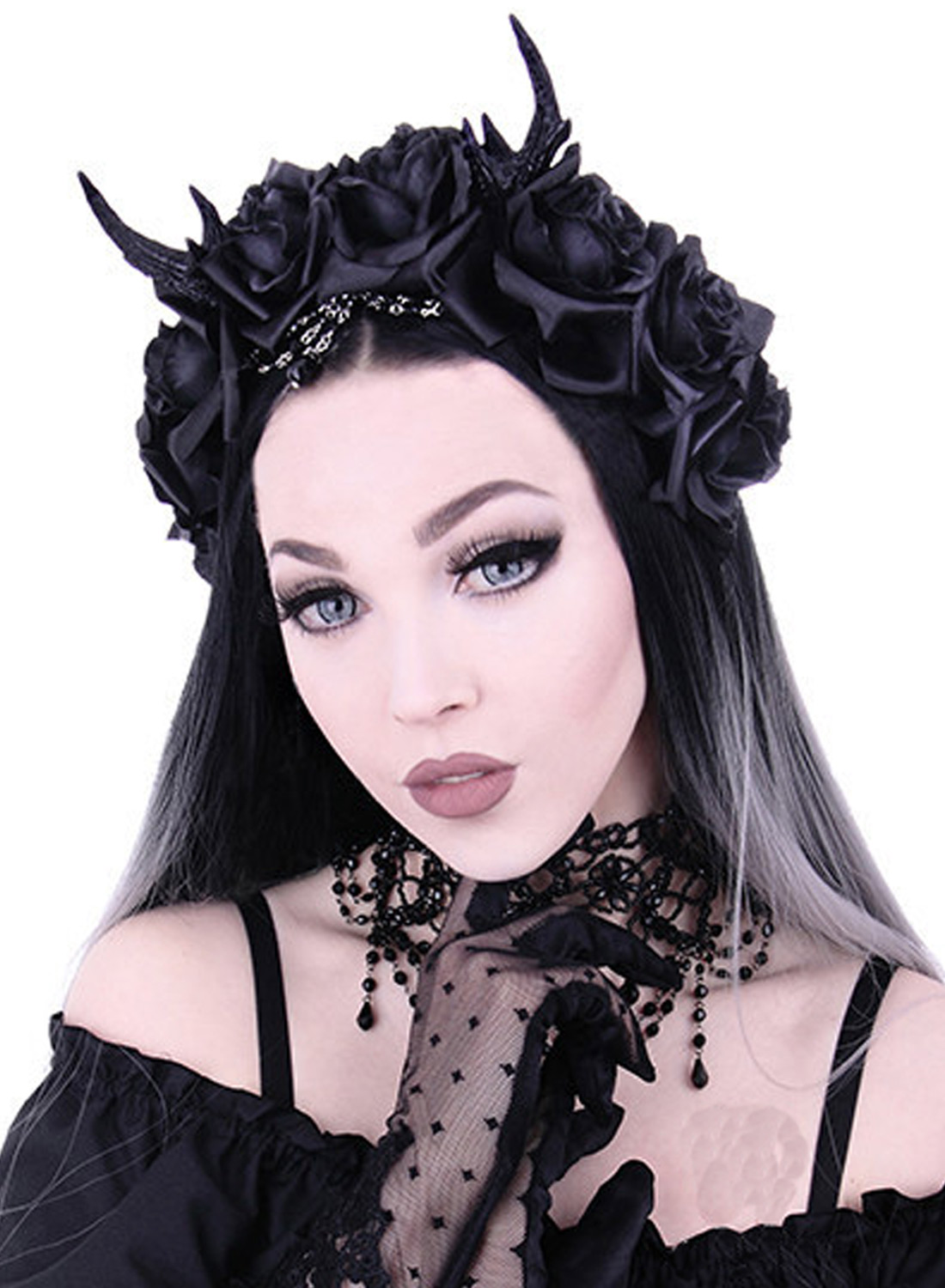 Deer Antelers Roses Headband