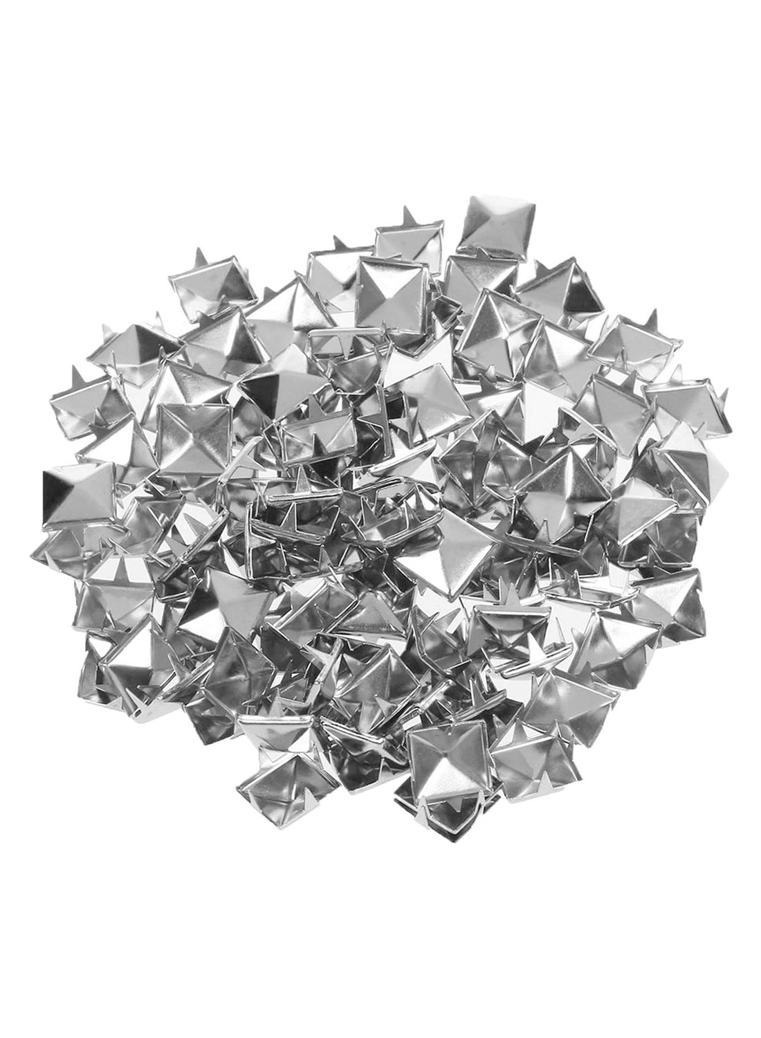 100 Medium Silver pyramid studs