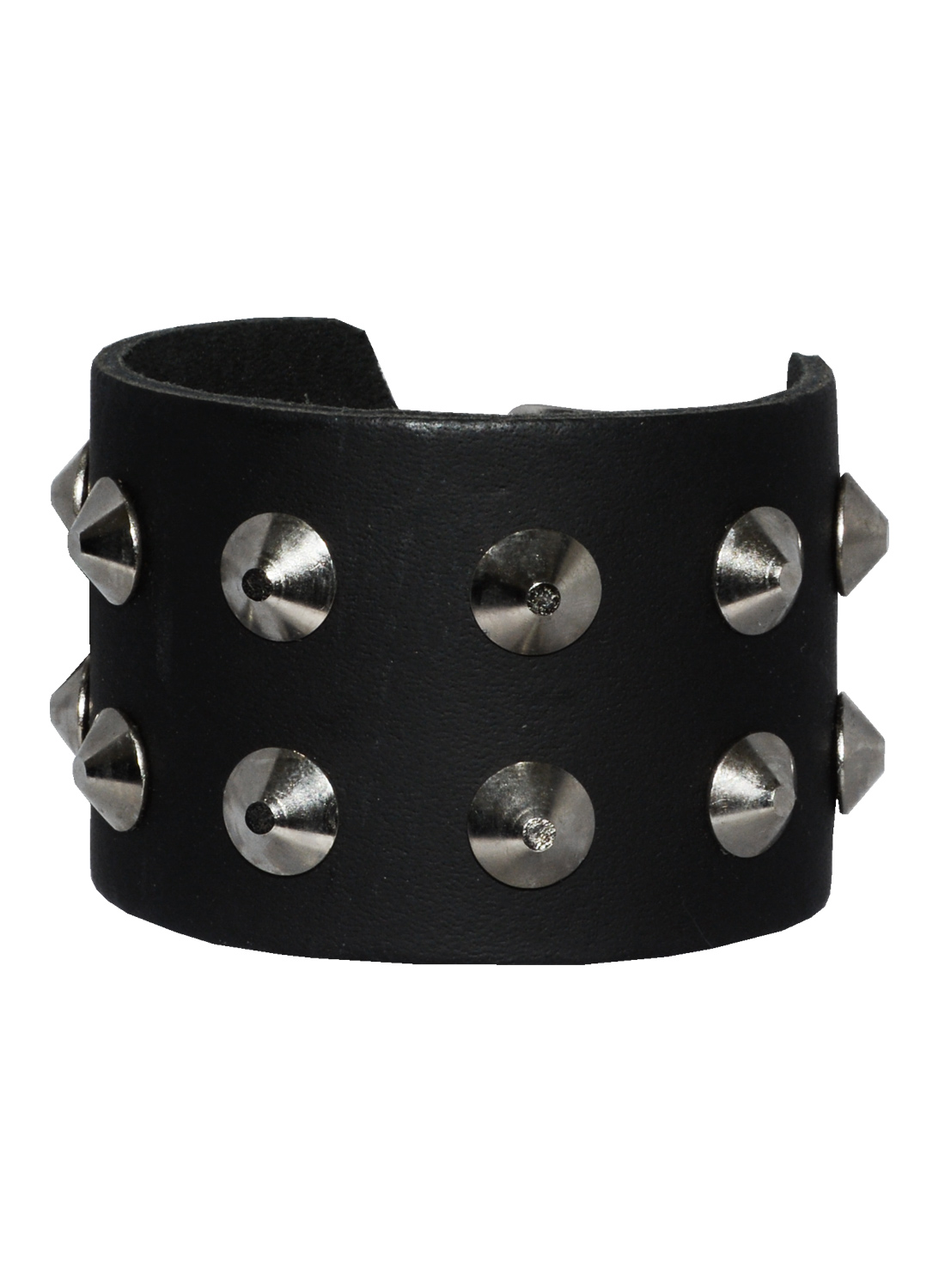 2 Row Con studs Leather Wristband