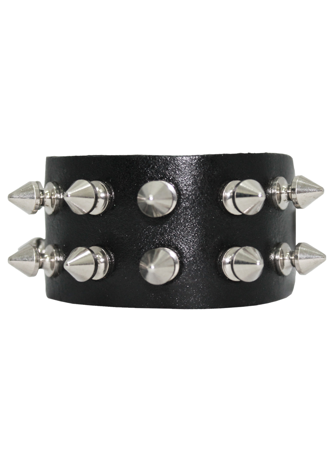 2 Row Spick studs Leather Wristband