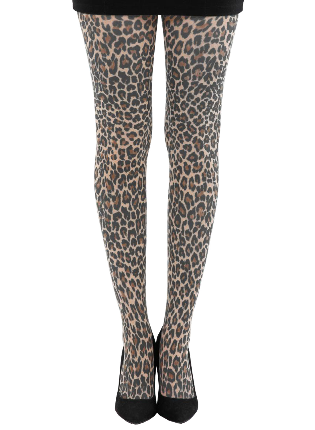 Leopard Printed Tights Natural