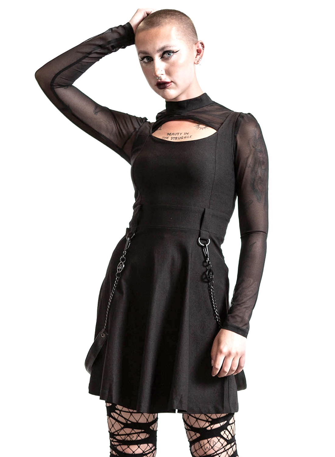 Crash Skater Dress Black