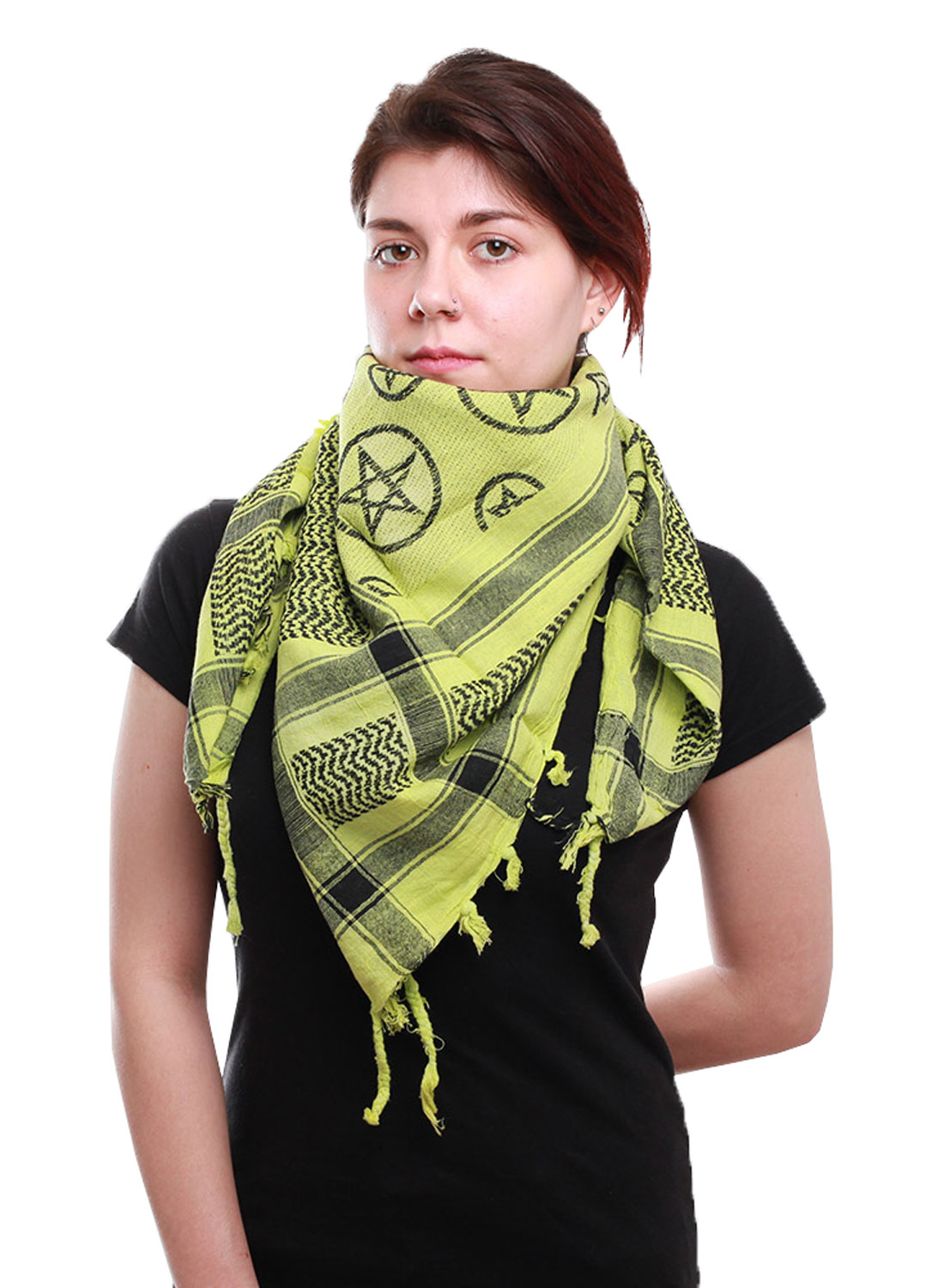 Keffiyeh Lime Green Pentagram