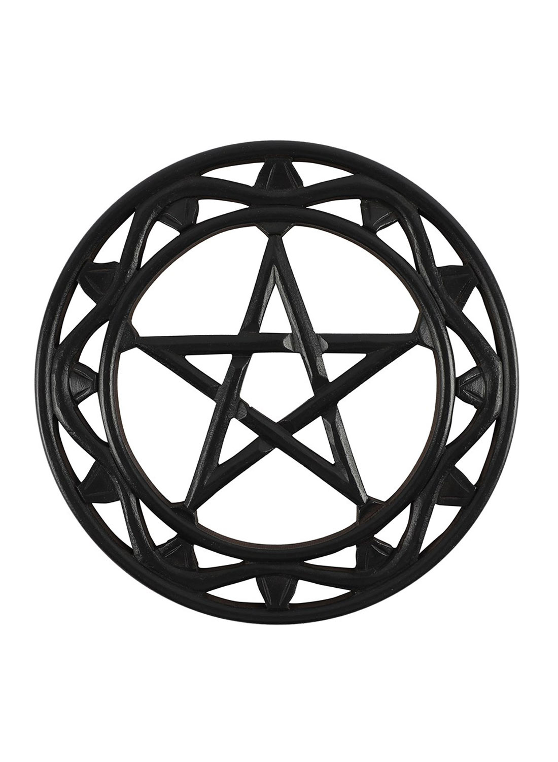 Black Wooden Pentagram Wall Art