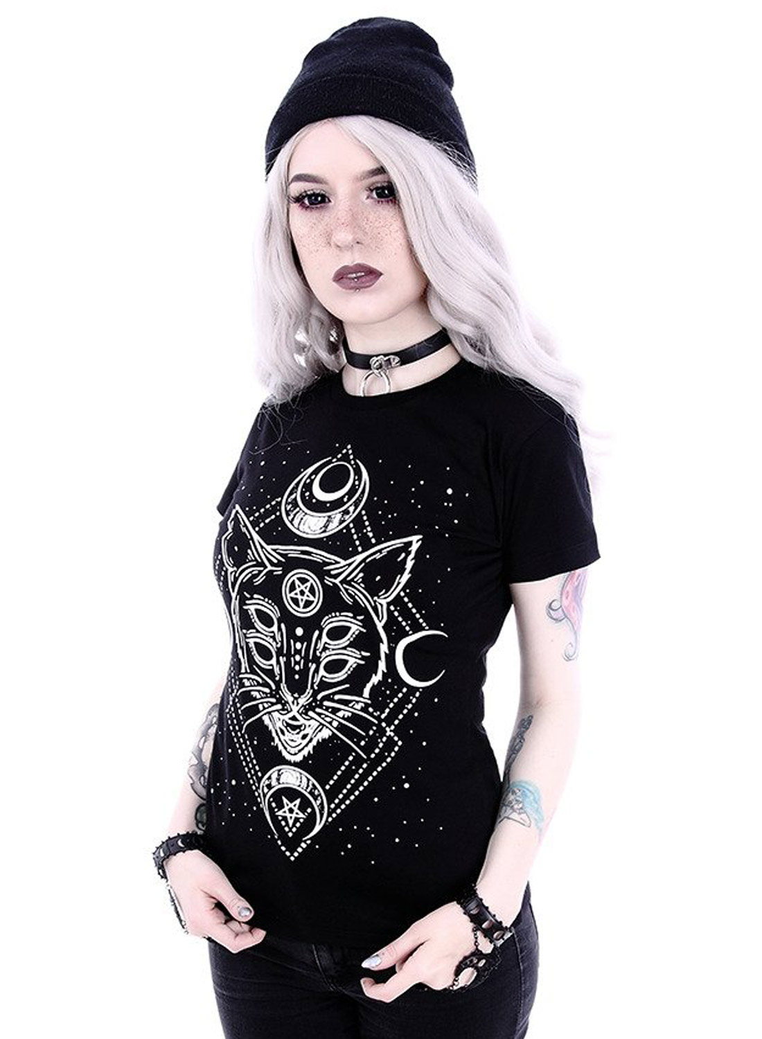Galaxy Cat Black Tee