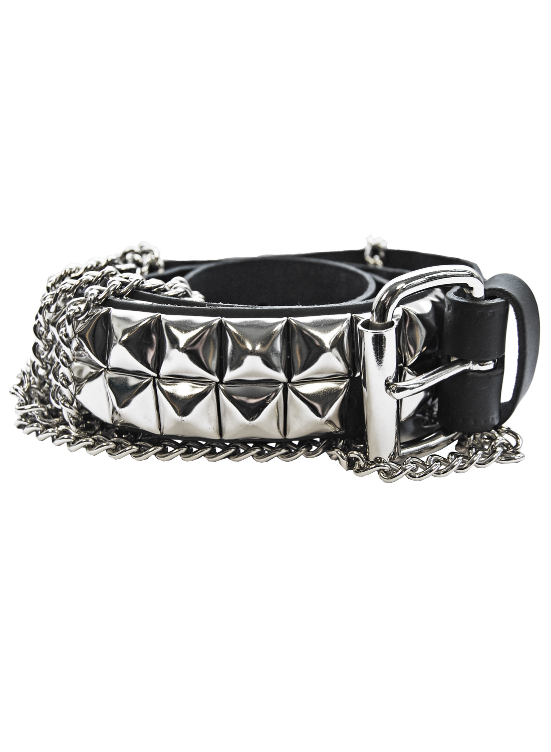 2 Row Pyramid Studbelt+Chain