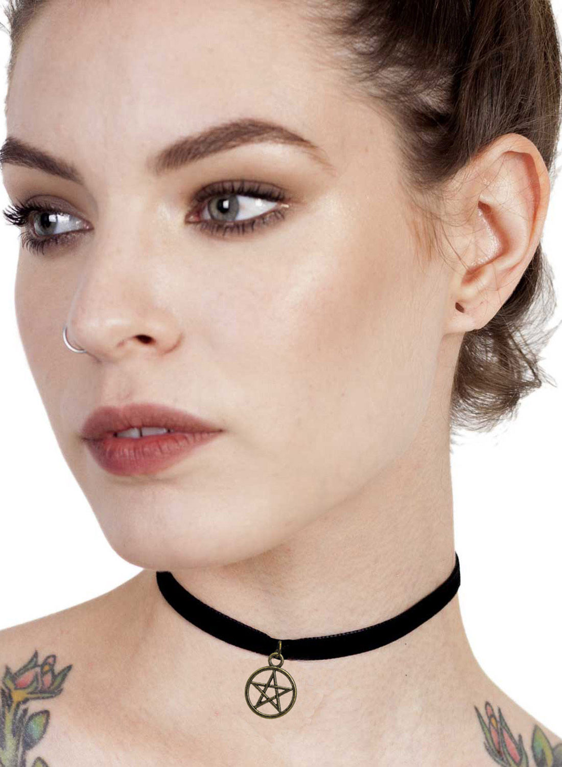 Golden Penta Velvet Choker