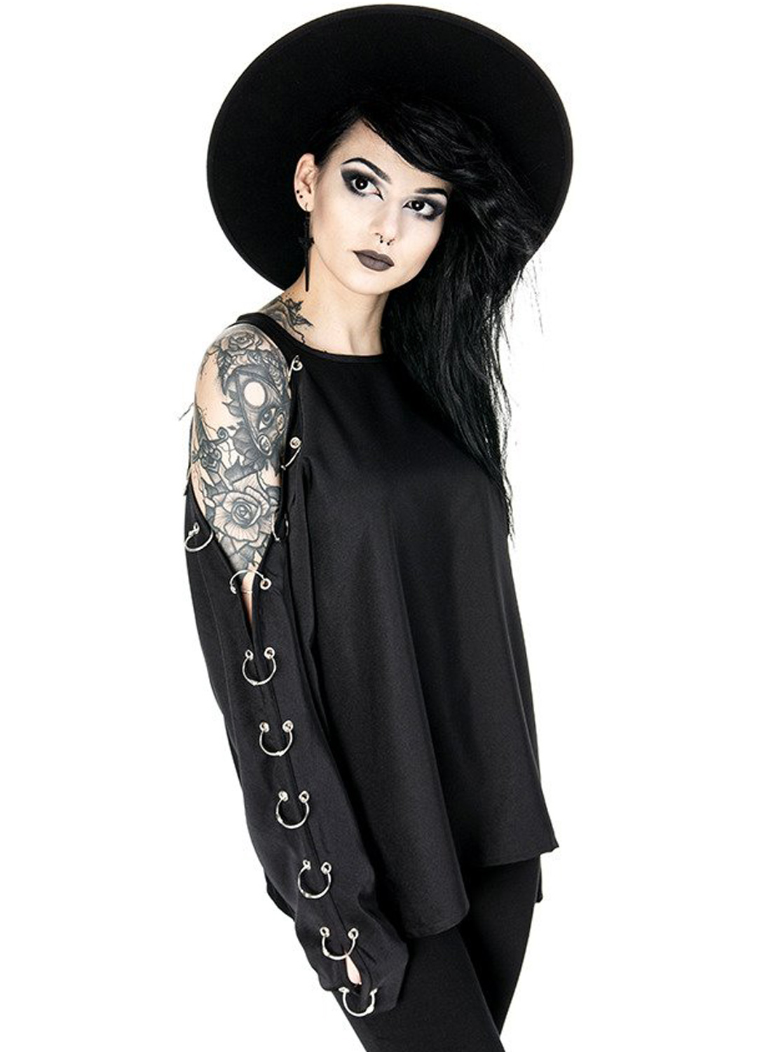 Cold Shoulder Pierced Blouse