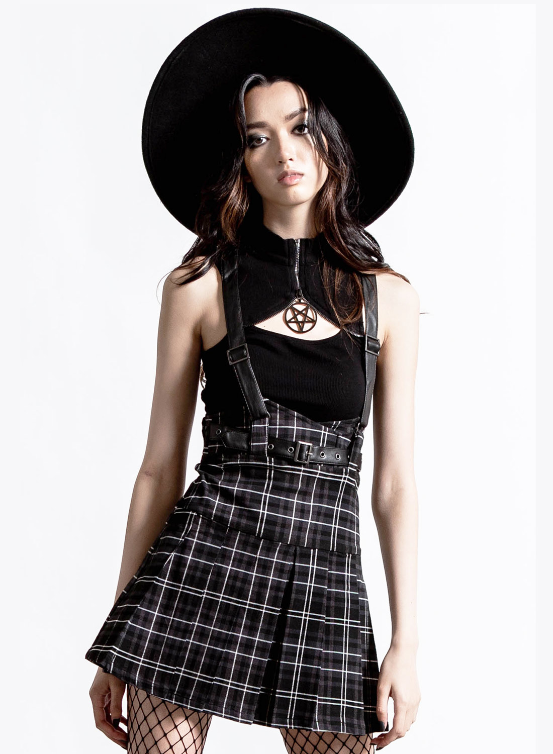 Shadows Suspender Skirt Ash