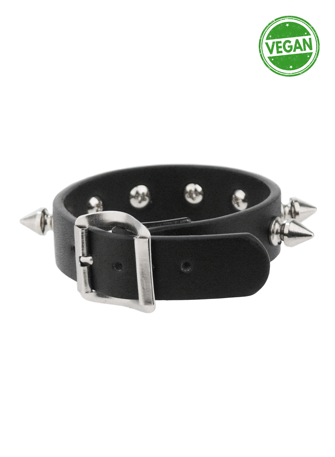 1 Row Spike Vegan Leather Wristband