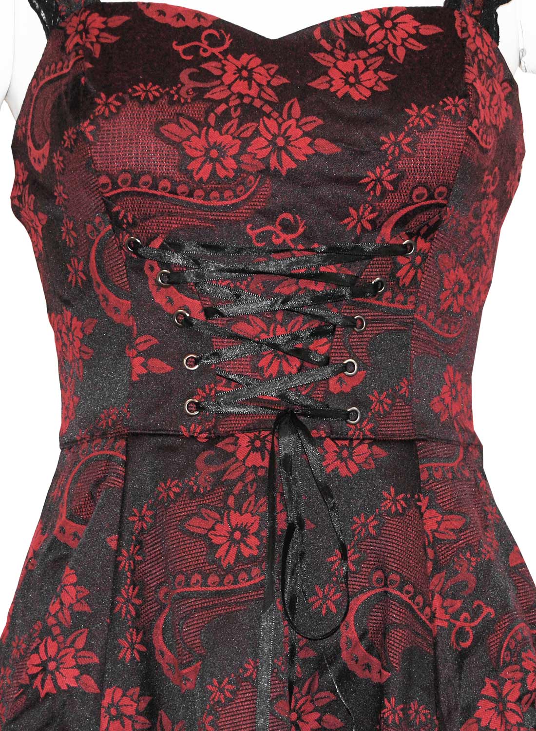 Red Marie Antoinette Gothic Long Dress - Bild 7