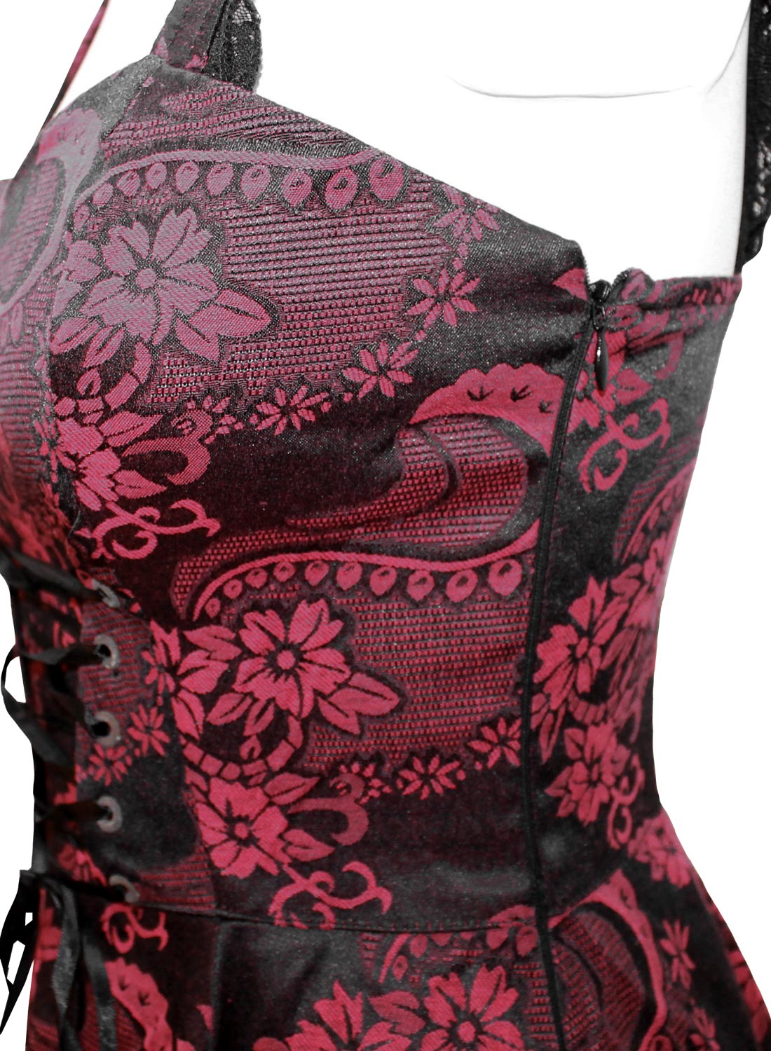 Red Marie Antoinette Gothic Long Dress - Bild 8