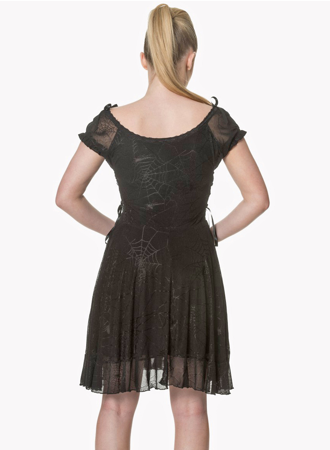Pitch Spider Web Gothic Dress - Bild 3