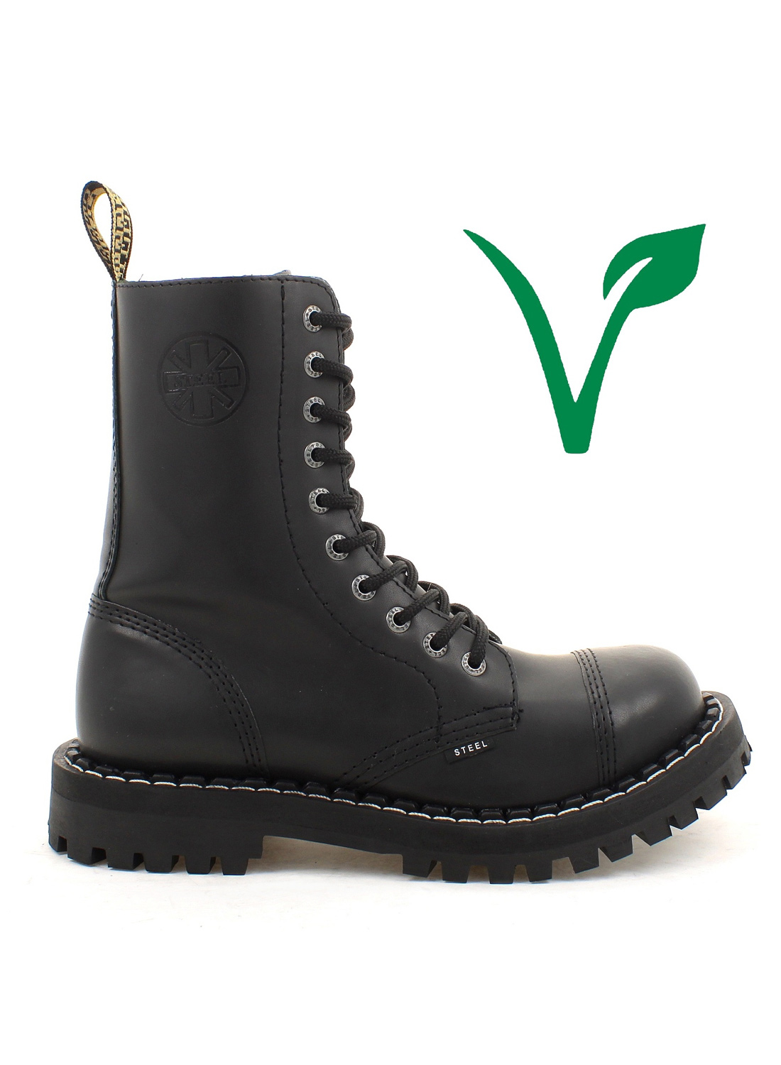 Steel 10 Holes Vegan Steel Toe Boots