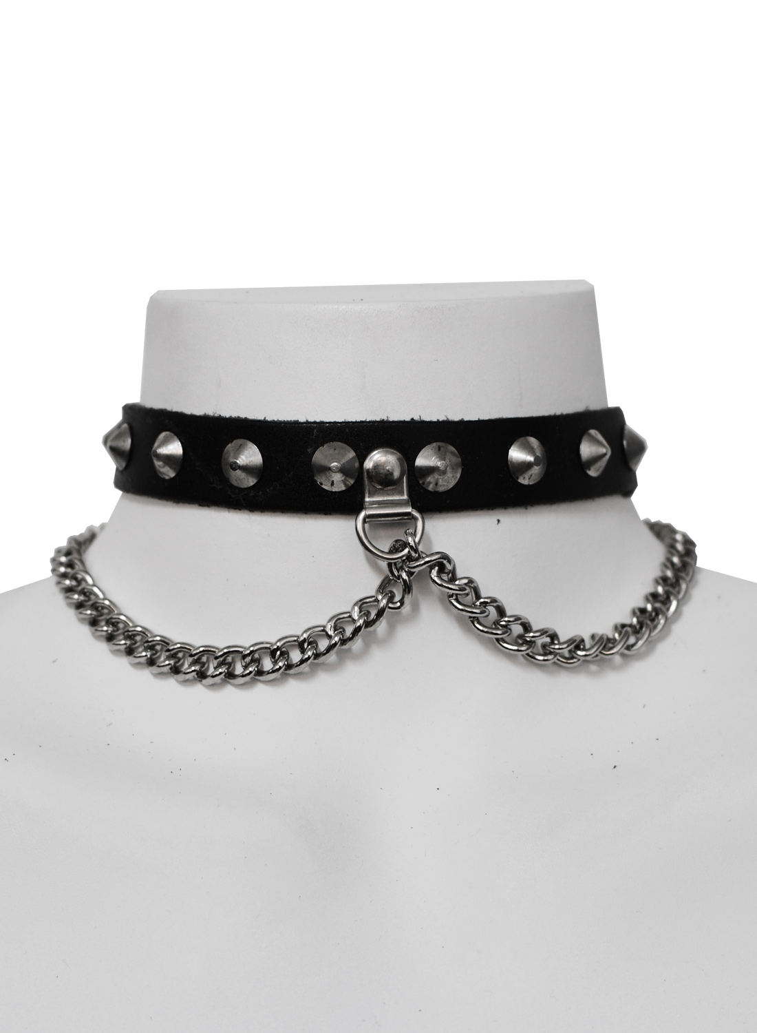 1 Row Con+ Chain Leather Choker