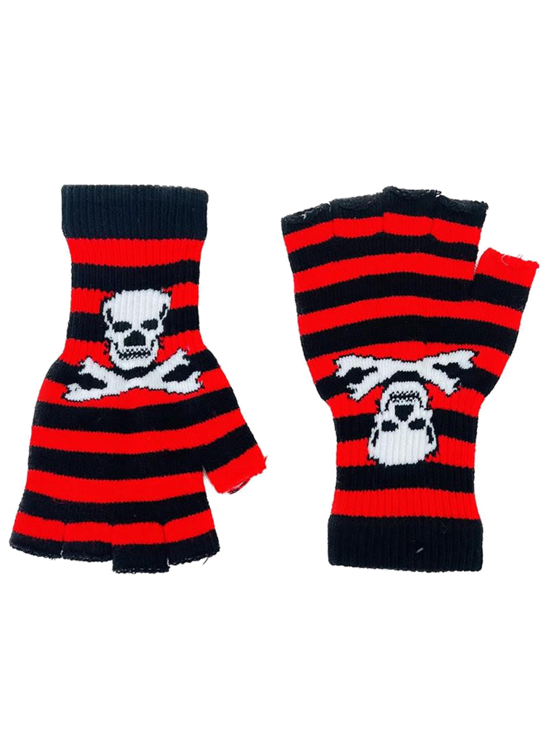 Red Skull Fingerless Gloves