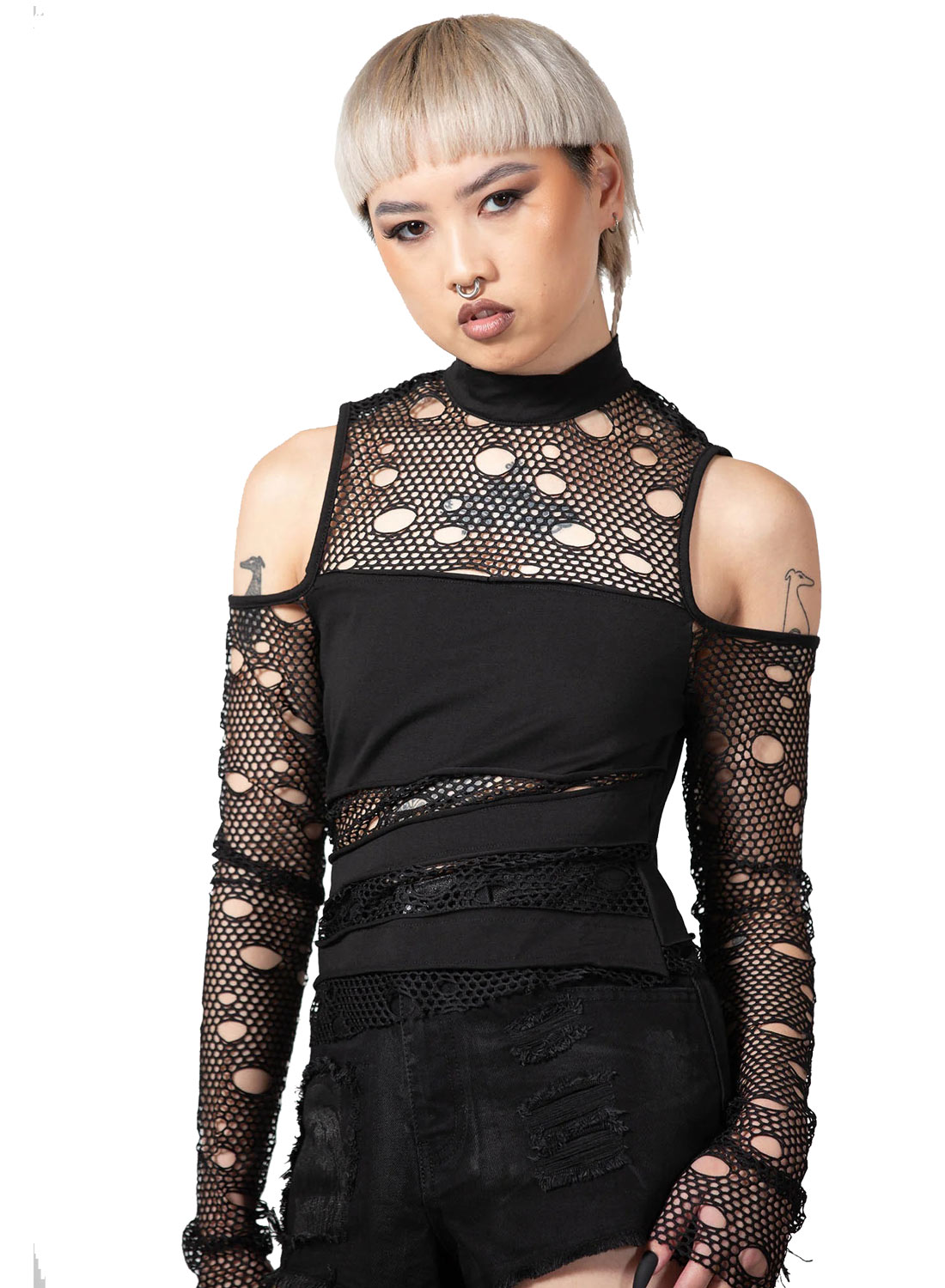 Burn out Fishnet Top