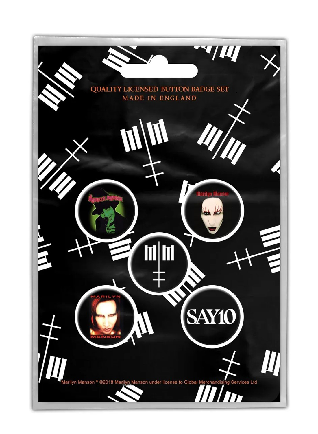 Marilyn Manson Cross Logo Badge Pack
