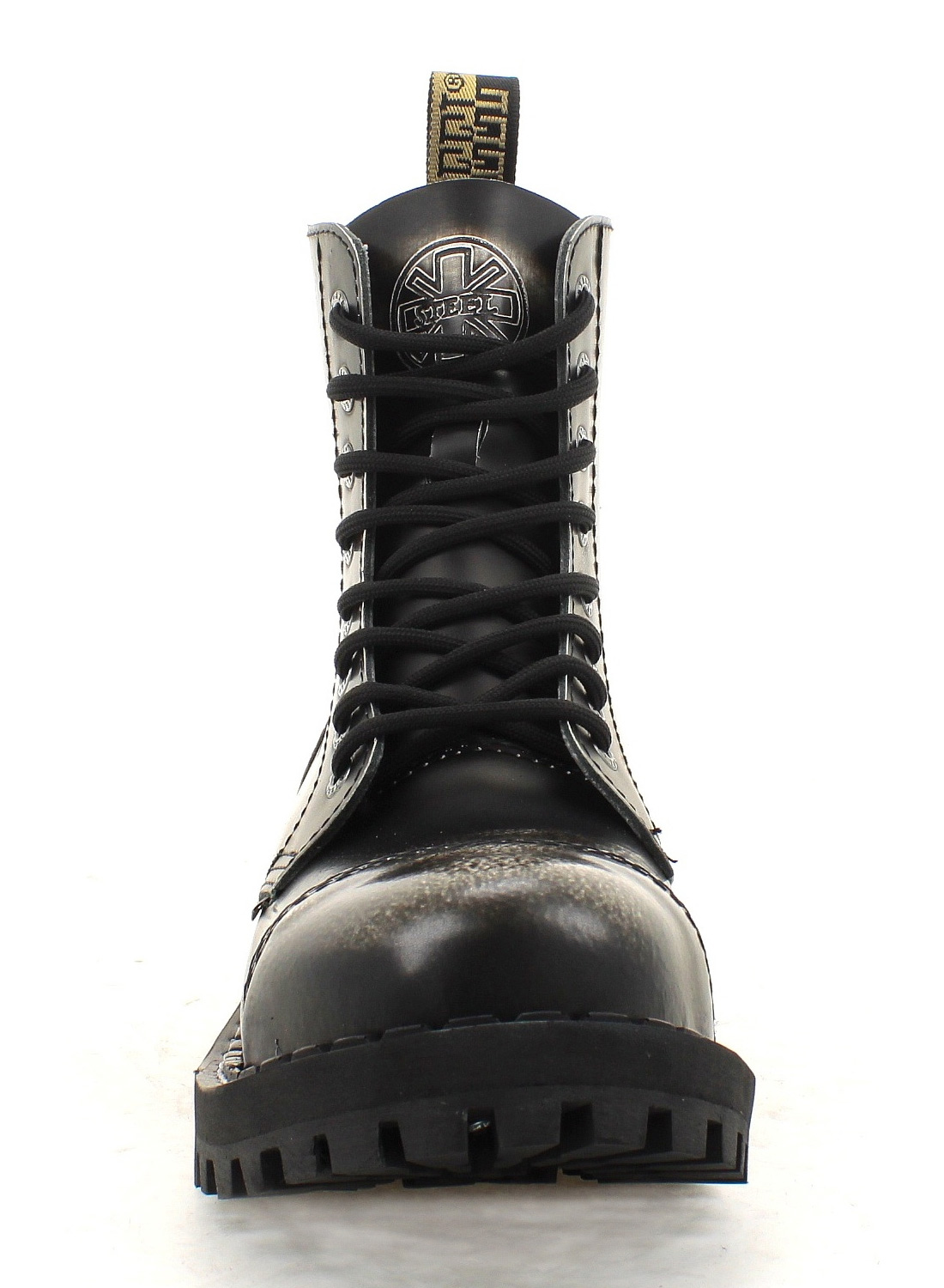 Steel 8 Holes Wiped White Boots