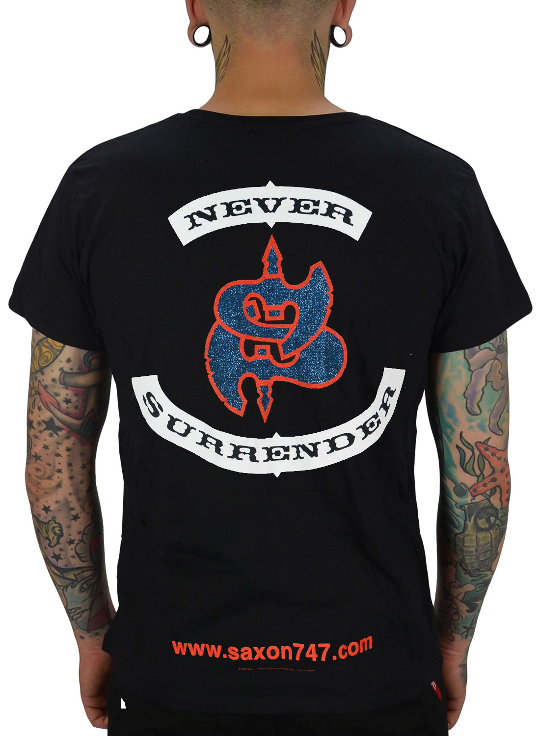 Saxon Denim & Leather T-shirt