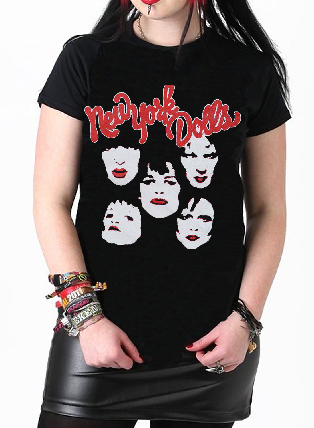 New York Dolls Faces Girly Top