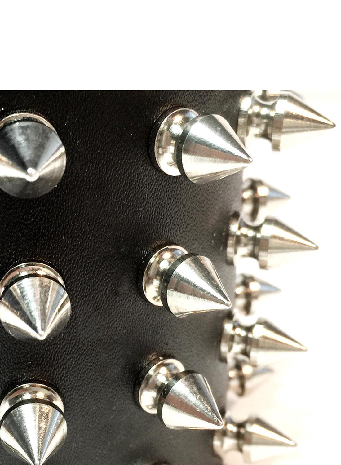 4 Row Spike Leather Wristband