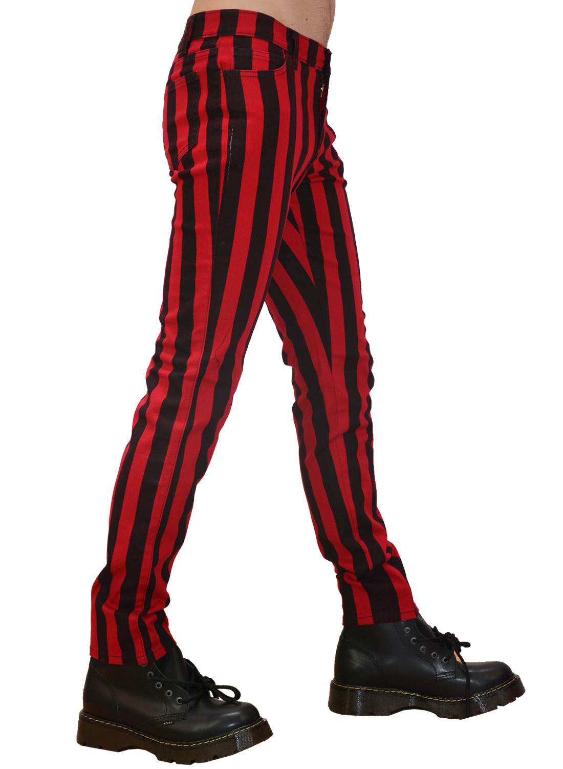 Red Black Striped Pants