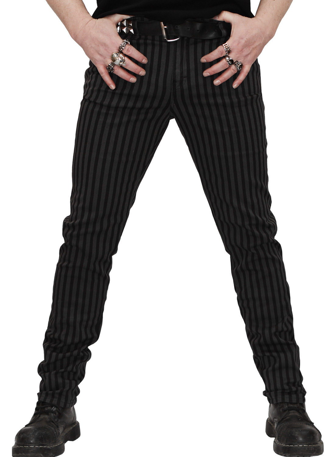 Gray Black Pinstriped Pants