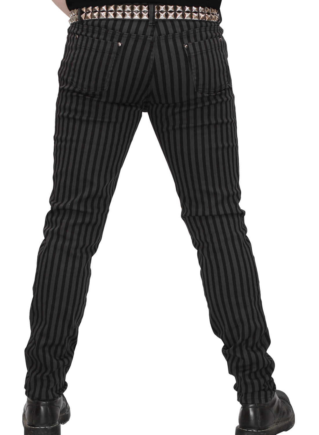 Gray Black Pinstriped Pants