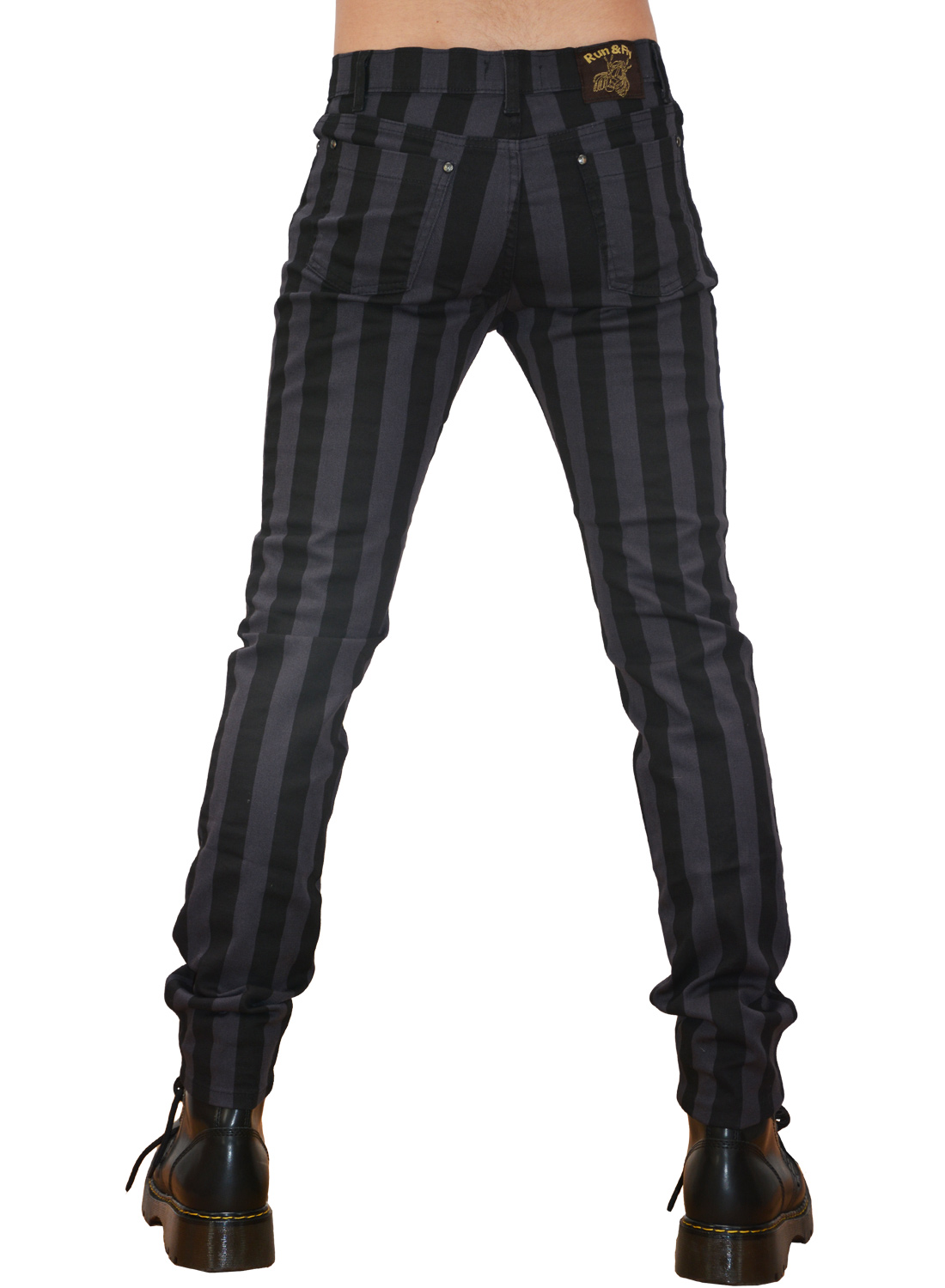 Gray Black Striped Pants