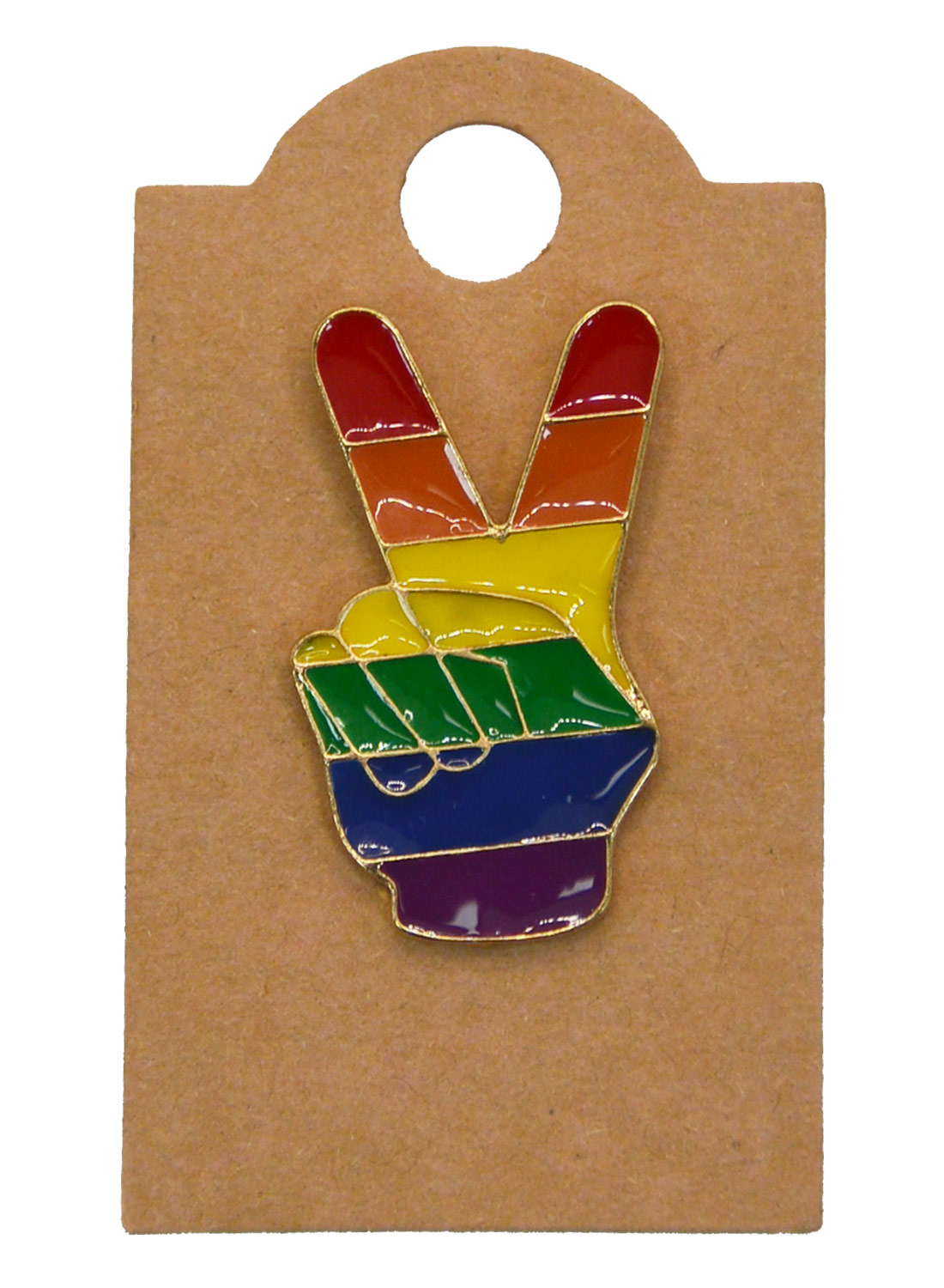Rainbow V Enamel Pin