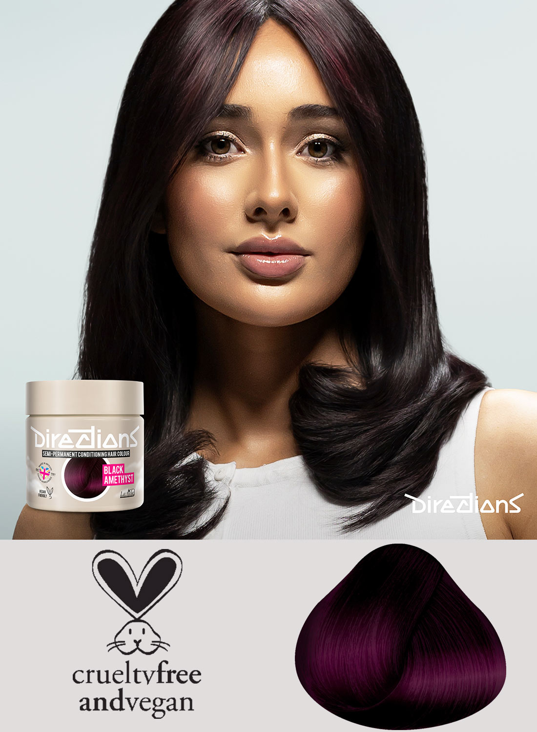 Richtungen Haarfarbe Schwarzer Amethyst