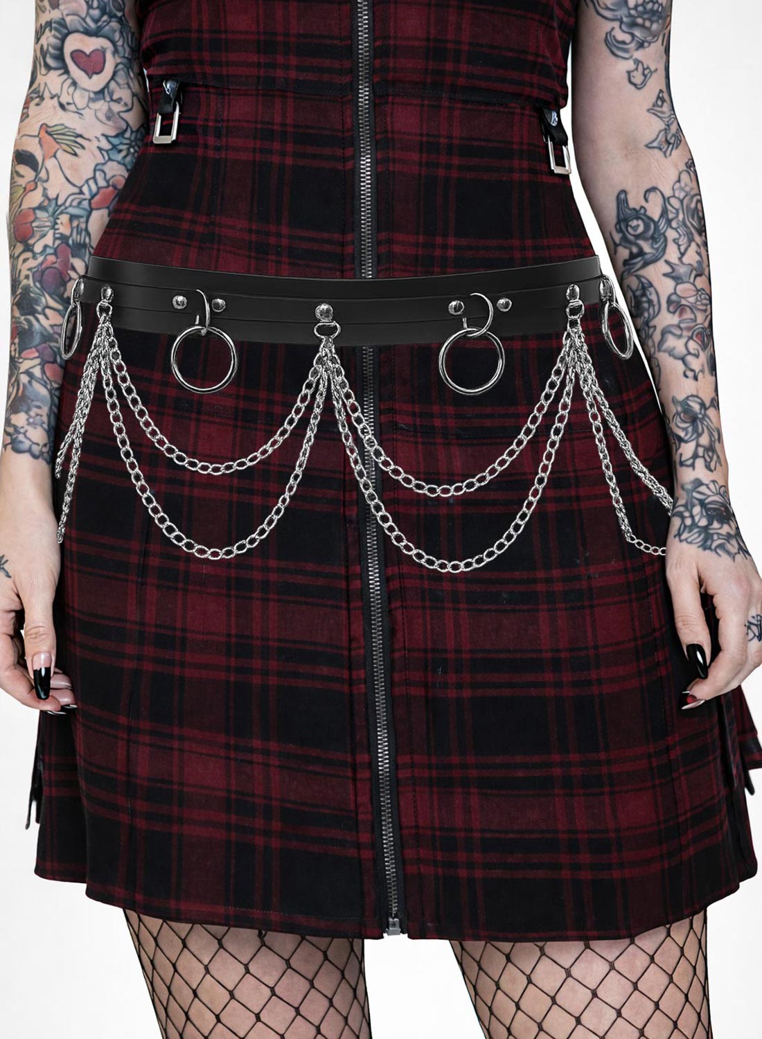 Seitlicher Kettengürtel aus Metall