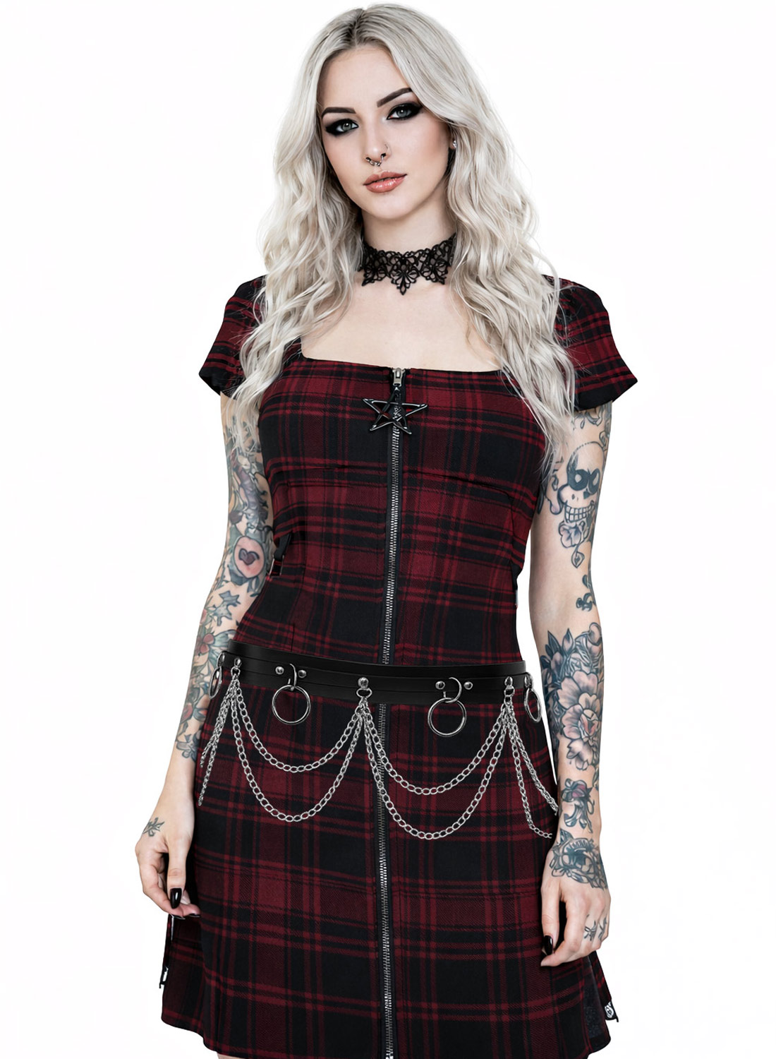 Seitlicher Kettengürtel aus Metall